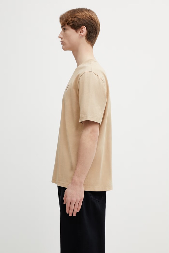 Хлопковая футболка Maison Kitsuné Dressed Fox QM00101KJ7025 бежевый SS26