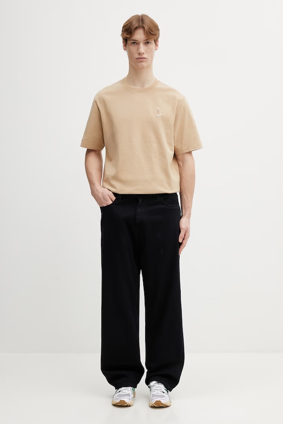 Хлопковая футболка Maison Kitsuné Dressed Fox QM00101KJ7025 бежевый