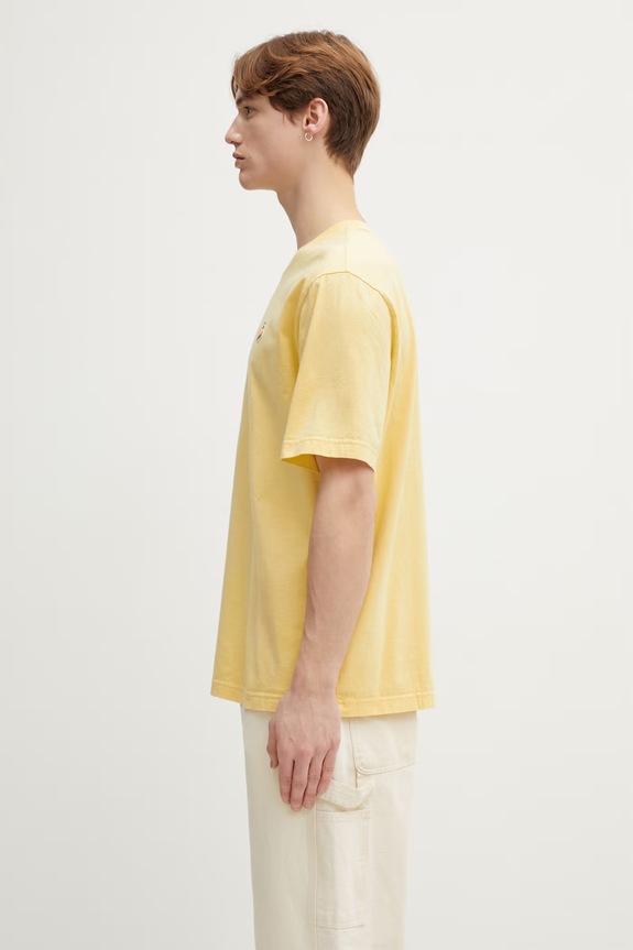 Maison Kitsuné футболка из хлопка QM00102KJ7026 жёлтый SS26