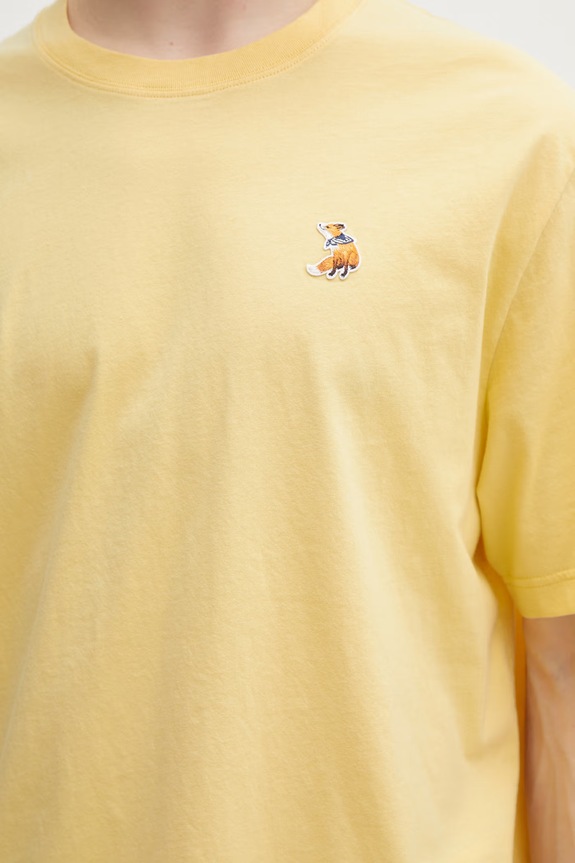 Maison Kitsuné футболка из хлопка жёлтый QM00102KJ7026