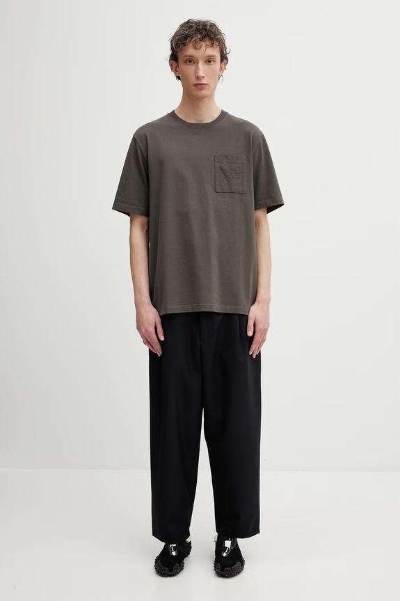 Maison Kitsuné t-shirt męski bawełniany Poetic Script QM00104KJ7025 zielony