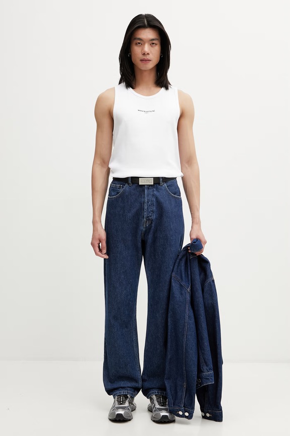 Maison Kitsuné топ бавовняний чоловічий QM00600KA0033 білий