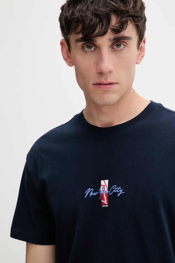 Tommy Jeans tričko pánske bavlnené tmavomodrá DM0DM22532