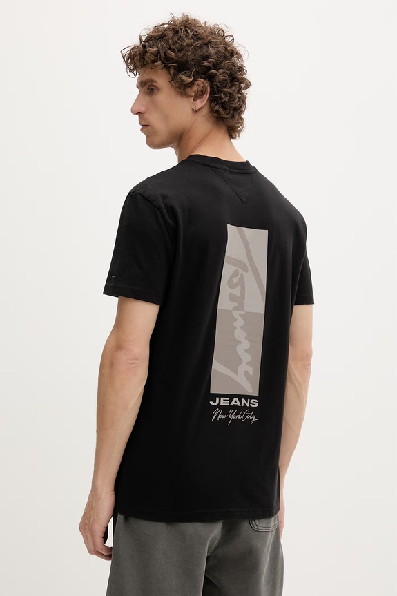Tommy Jeans tričko pánske bavlnené čierna DM0DM22532