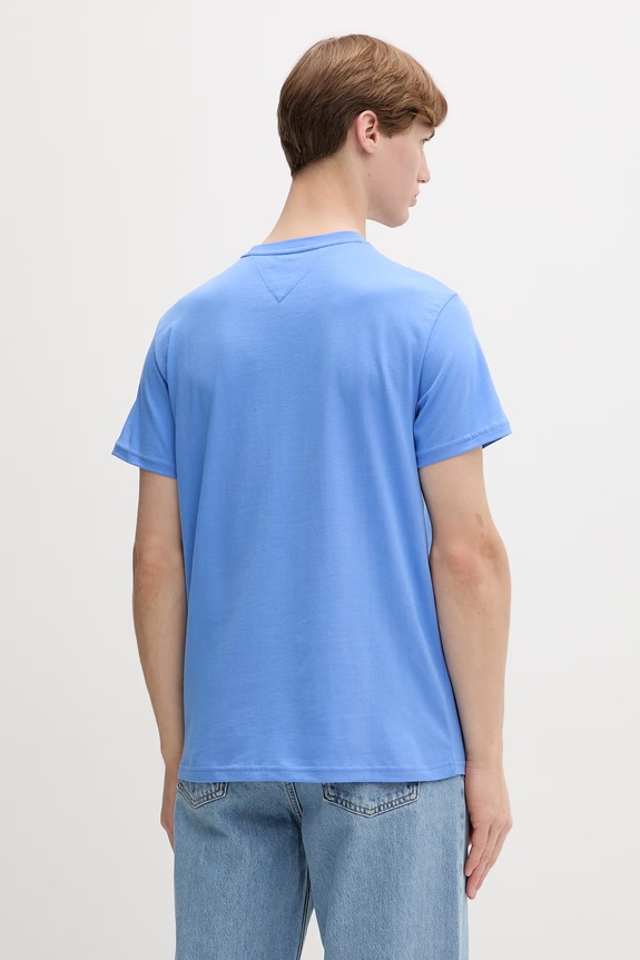 Odzież Tommy Jeans T-shirt męski bawełniany DM0DM22538 niebieski