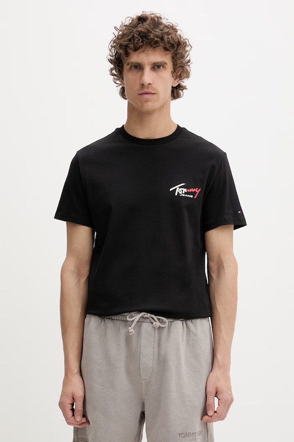 Tommy Jeans tricou pentru bărbați, din bumbac negru DM0DM22538