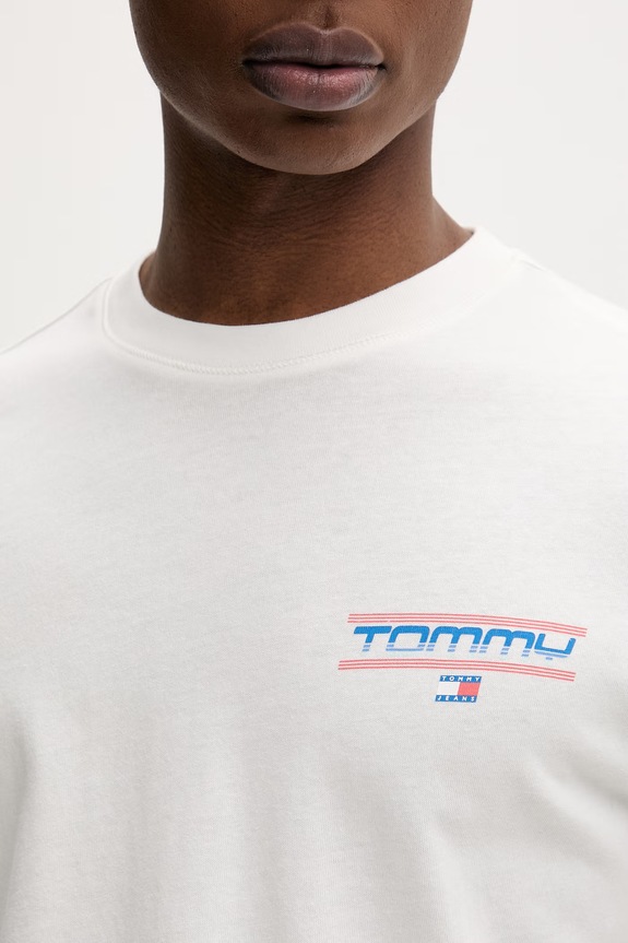 Tommy Jeans tričko pánske bavlnené DM0DM22541 béžová