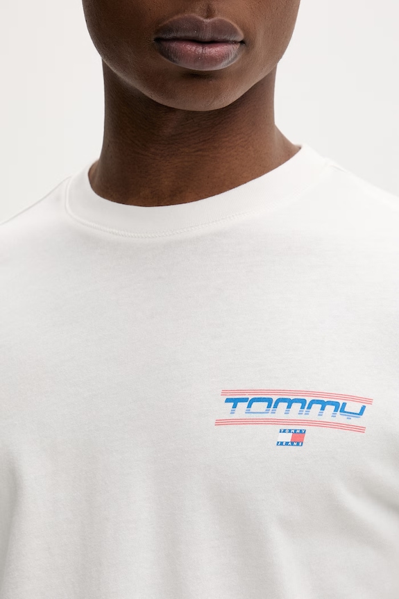 Tommy Jeans tričko pánske bavlnené DM0DM22541 béžová