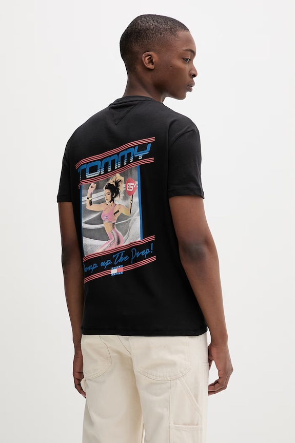Tommy Jeans tričko pánske bavlnené čierna DM0DM22541