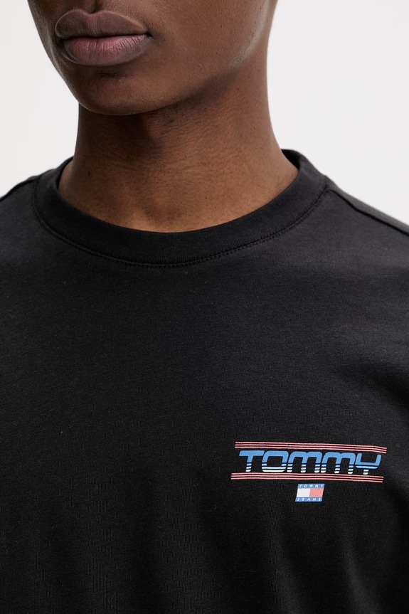 Tommy Jeans tričko pánske bavlnené čierna DM0DM22541