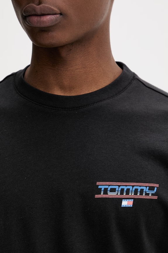 Tommy Jeans tričko pánske bavlnené čierna DM0DM22541