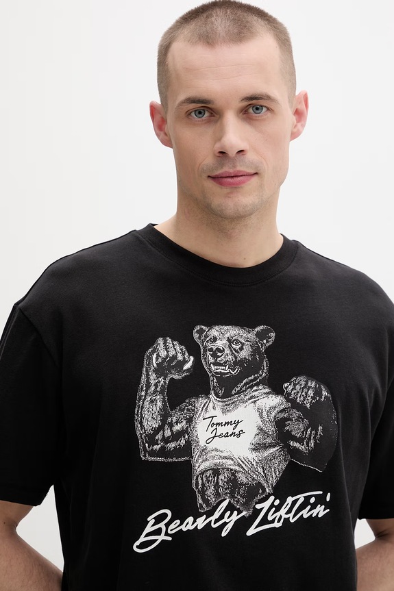 Tommy Jeans tričko pánské bavlněné černá DM0DM22543