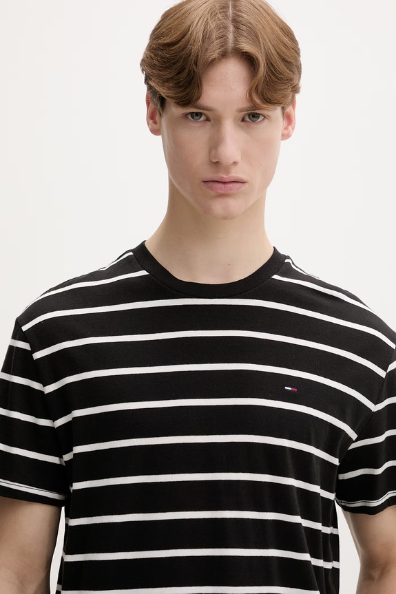 Tommy Jeans T-shirt męski bawełniany czarny DM0DM22544