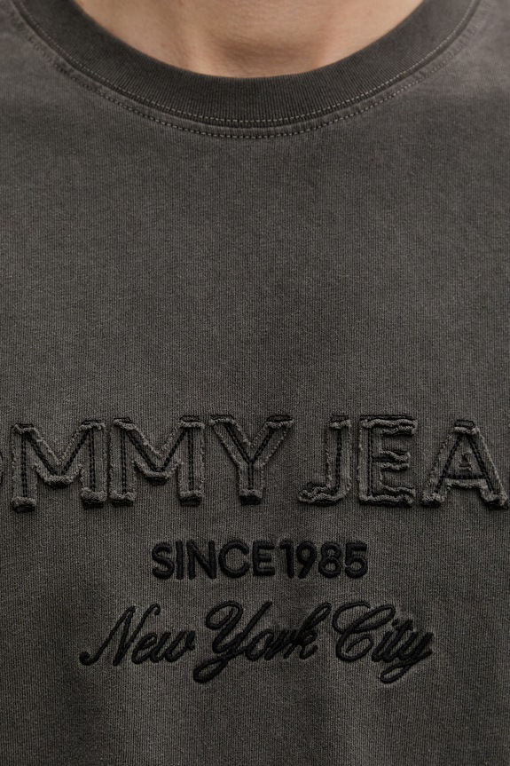 Tommy Jeans maglietta basic da uomo in cotone DM0DM22545 grigio