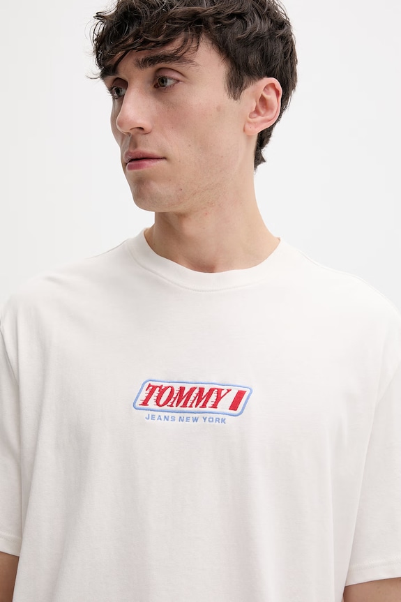Tommy Jeans tricou pentru bărbați, din bumbac bej DM0DM22546