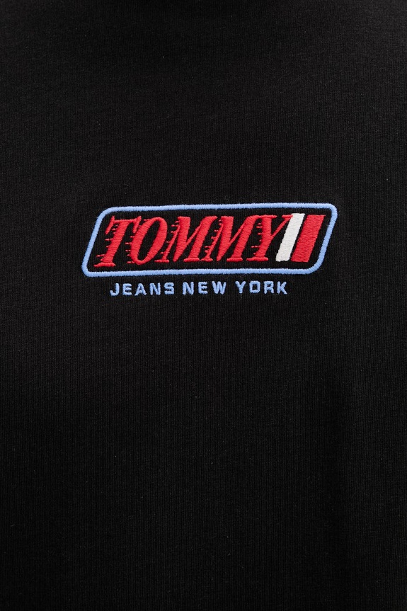 Tommy Jeans T-shirt ανδρικό βαμβακερό DM0DM22546 μαύρο