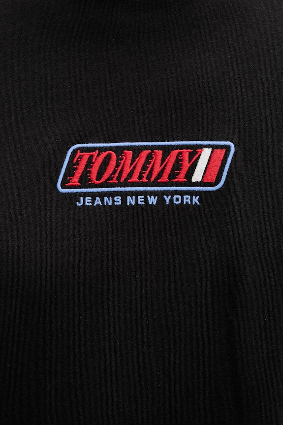 Tommy Jeans T-shirt ανδρικό βαμβακερό DM0DM22546 μαύρο