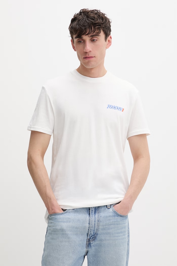 Oblečenie Tommy Jeans tričko pánske bavlnené DM0DM22547 béžová