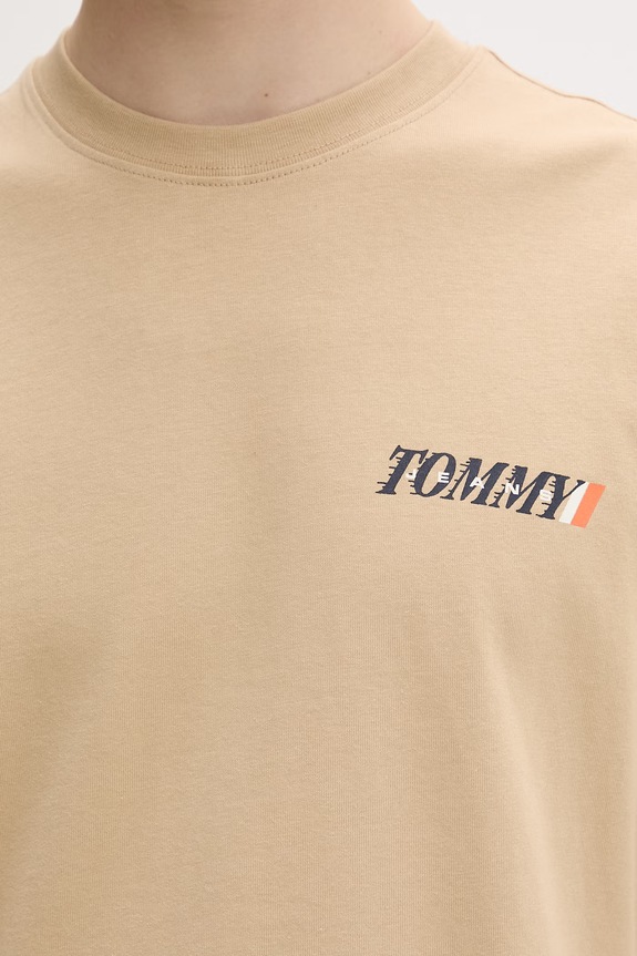 Tommy Jeans T-shirt męski bawełniany DM0DM22547 beżowy