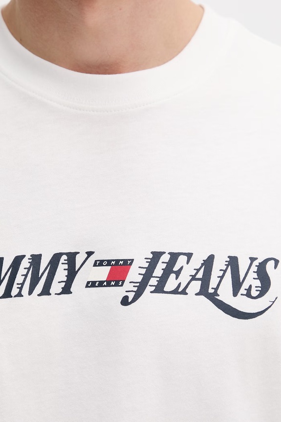 Tommy Jeans tričko pánske bavlnené DM0DM22548 béžová