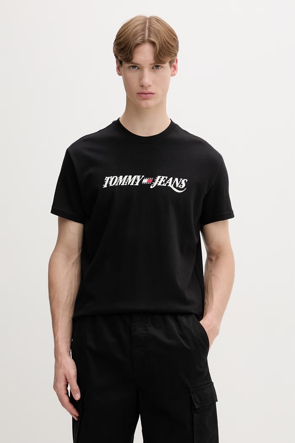 Tommy Jeans tricou pentru bărbați, din bumbac negru DM0DM22548