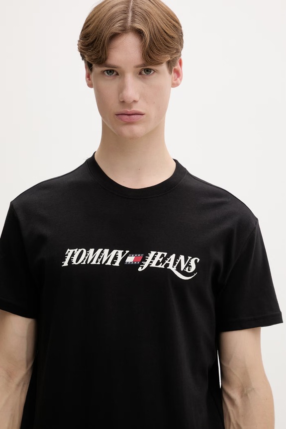 Tommy Jeans tricou pentru bărbați, din bumbac negru DM0DM22548