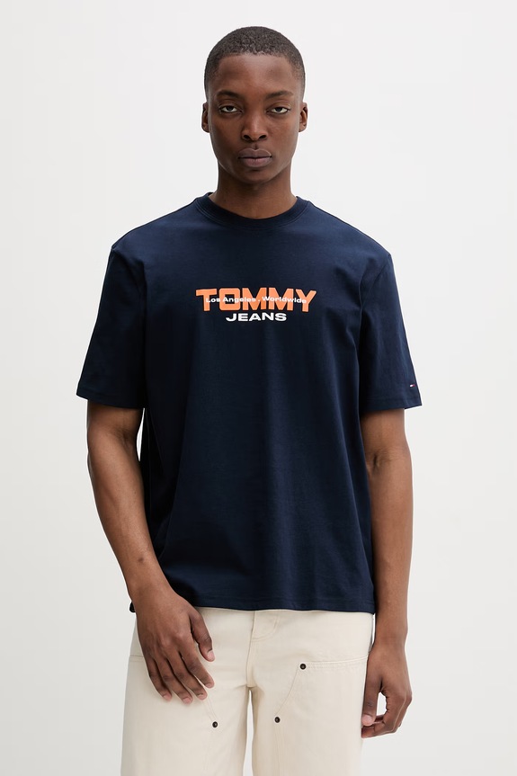 Tommy Jeans tričko pánske bavlnené tmavomodrá DM0DM22550