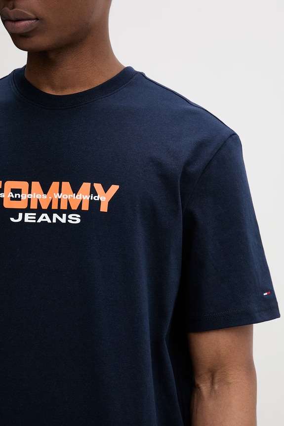 Tommy Jeans tričko pánske bavlnené DM0DM22550 tmavomodrá