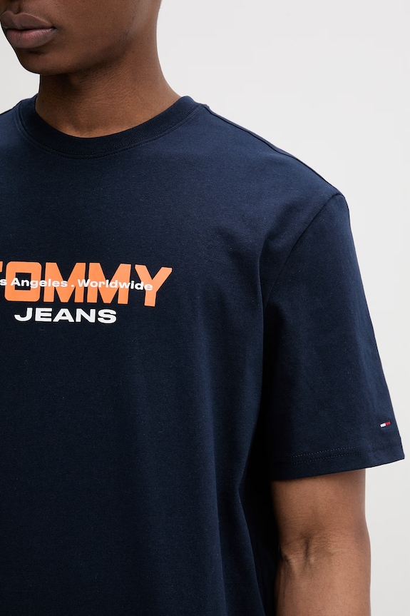 Tommy Jeans tričko pánske bavlnené DM0DM22550 tmavomodrá