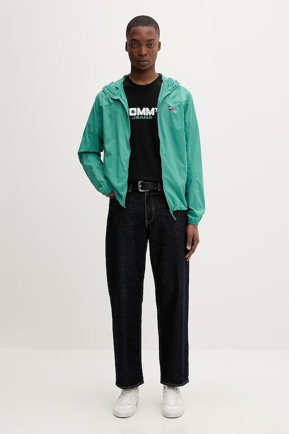 Tommy Jeans tričko pánske bavlnené DM0DM22550 čierna SS26