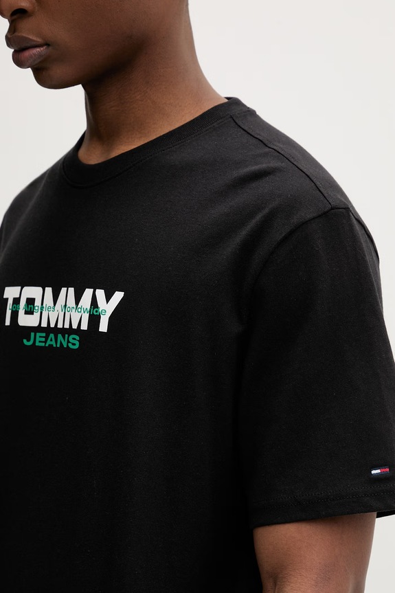 Tommy Jeans tričko pánske bavlnené DM0DM22550 čierna