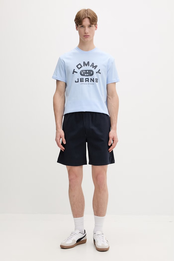 Tommy Jeans tricou pentru bărbați, din bumbac DM0DM22551 albastru SS26