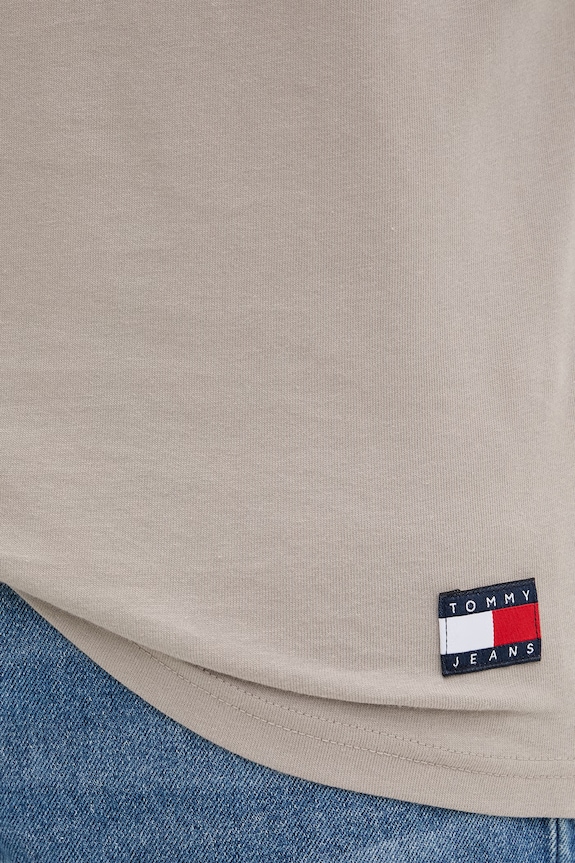 Tommy Jeans Tričko pánske bavlnené DM0DM22551 béžová