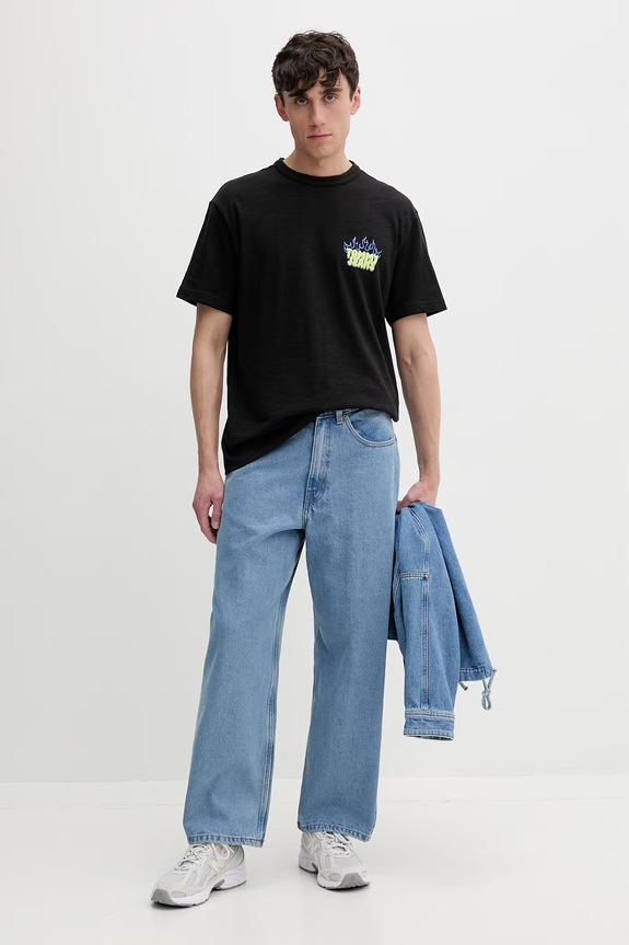Tommy Jeans tricou pentru bărbați, din bumbac DM0DM22552 negru SS26