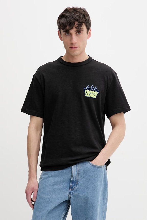 Îmbrăcăminte Tommy Jeans tricou pentru bărbați, din bumbac DM0DM22552 negru
