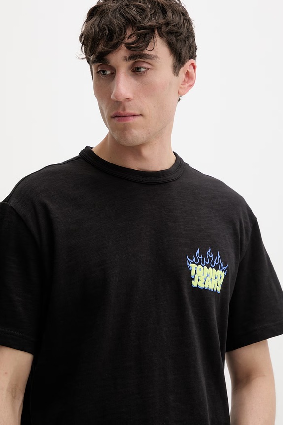 Tommy Jeans tricou pentru bărbați, din bumbac negru DM0DM22552