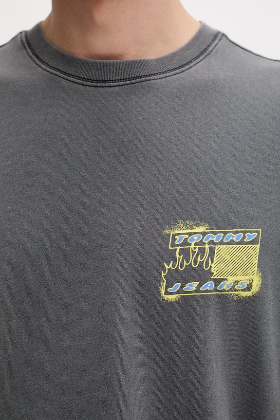 Tommy Jeans tričko pánske bavlnené DM0DM22554 sivá