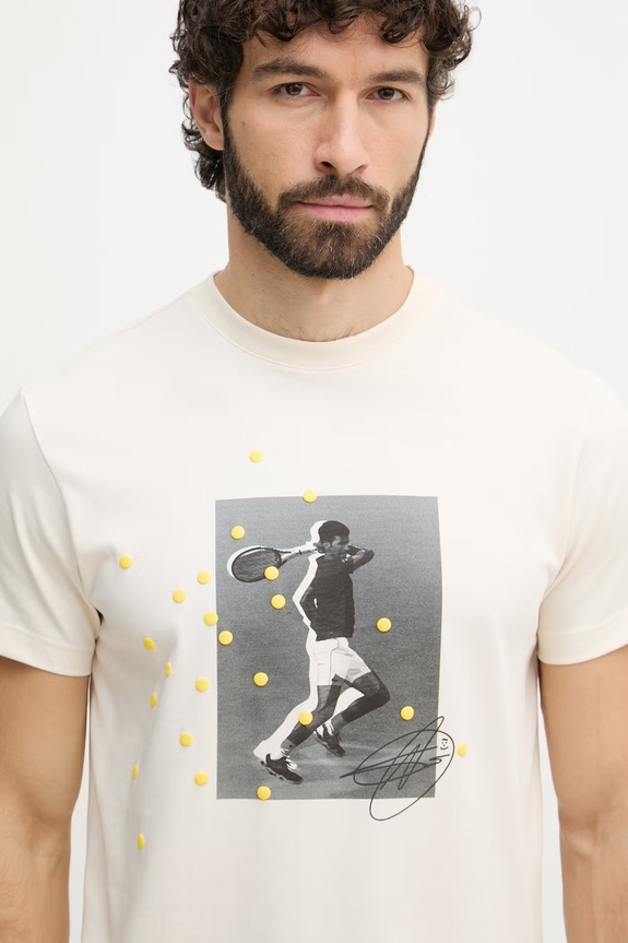 Lacoste T-shirt męski beżowy TH9957