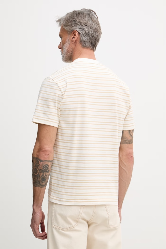 Odzież Lacoste t-shirt męski bawełniany TH0874 beżowy