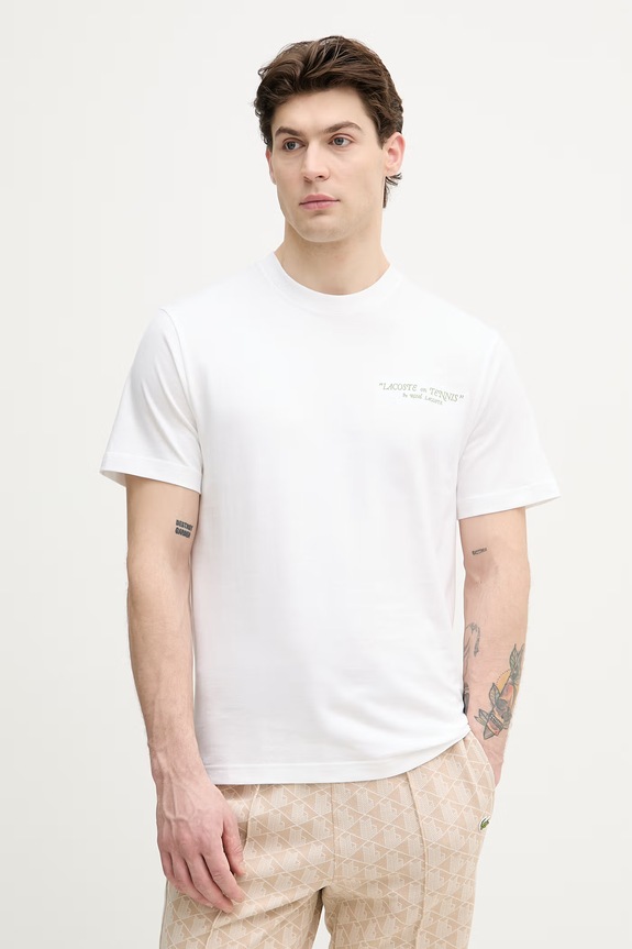Lacoste pánske bavlnené tričko biela TH1425