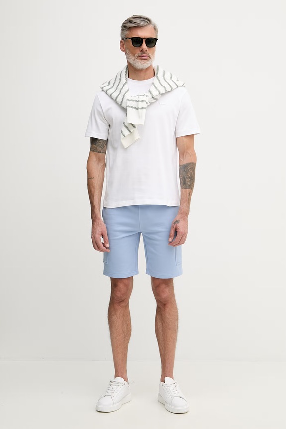 Lacoste t-shirt męski bawełniany TH1750. biały SS26