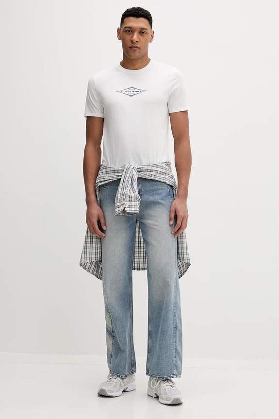 Bavlnené tričko Guess Jeans M6GIB4.K8HM0 biela SS26