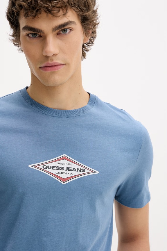 Oblečenie Bavlnené tričko Guess Jeans M6GIB4.K8HM0 modrá