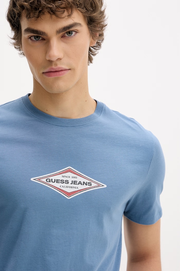Oblečenie Bavlnené tričko Guess Jeans M6GIB4.K8HM0 modrá