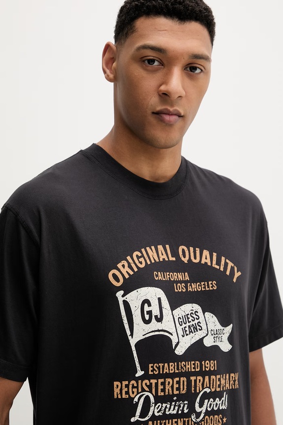 Odzież Guess Jeans t-shirt bawełniany M6GIB8.K8FQ4 czarny