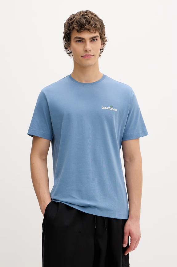 Guess Jeans tričko pánske bavlnené modrá M6GIC0.K8HM0