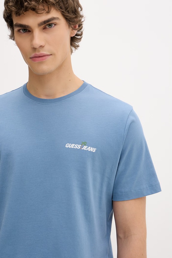 Guess Jeans tričko pánske bavlnené modrá M6GIC0.K8HM0
