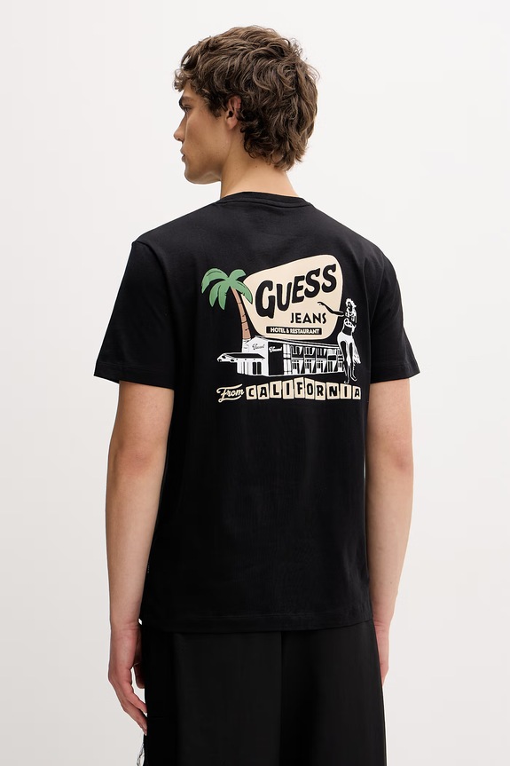 Oblečenie Guess Jeans tričko pánske bavlnené M6GIC0.K8HM0 čierna