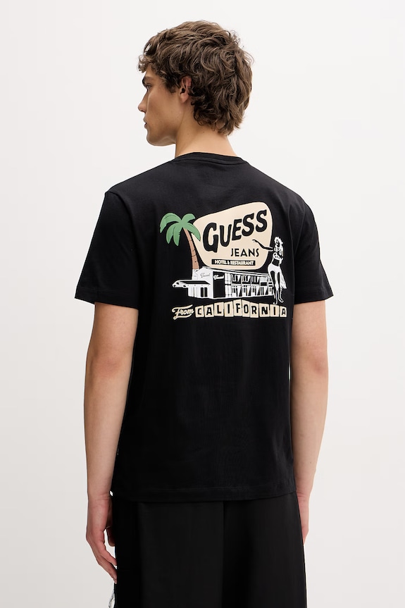 Oblečenie Guess Jeans tričko pánske bavlnené M6GIC0.K8HM0 čierna