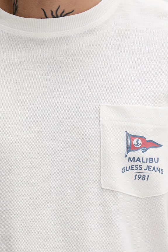 Guess Jeans tričko pánske bavlnené M6GI00.KE731 béžová